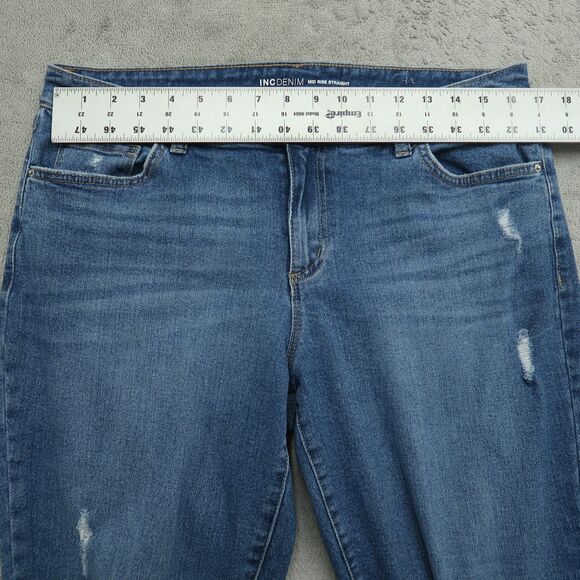 INC International Concepts Jeans Women's Size 12 Mid-Rise Straight 29" Inseam - Picture 15 of 16